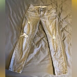 Distressed Gray Jeans